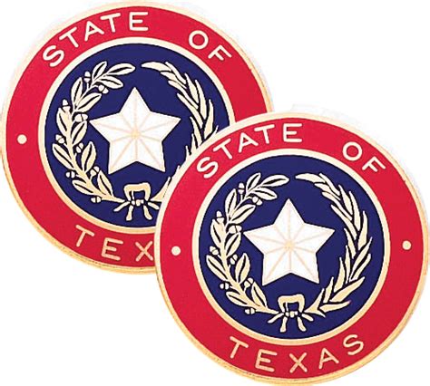 Texas State Seal With Red Rim Lapel Pins