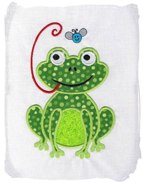 Frog Machine Embroidery Applique By Pinkfrogcreations On Etsy