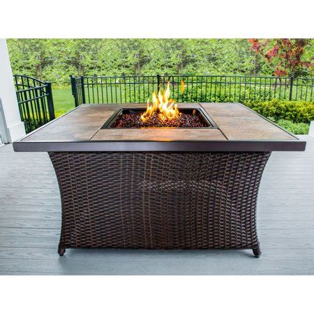 Shop with afterpay on eligible items. Hanover 40,000 BTU Woven Fire Pit Coffee Table with ...