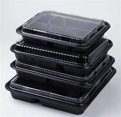 Black Plastic Disposable Bento Box Buy Bento Boxdisposable Bento Box