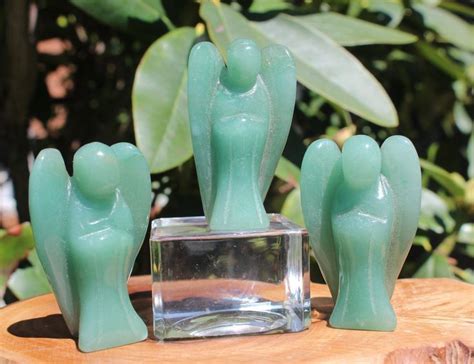 Green Aventurine Guardian Angel 2 Inch Crystal Sculpture Stature
