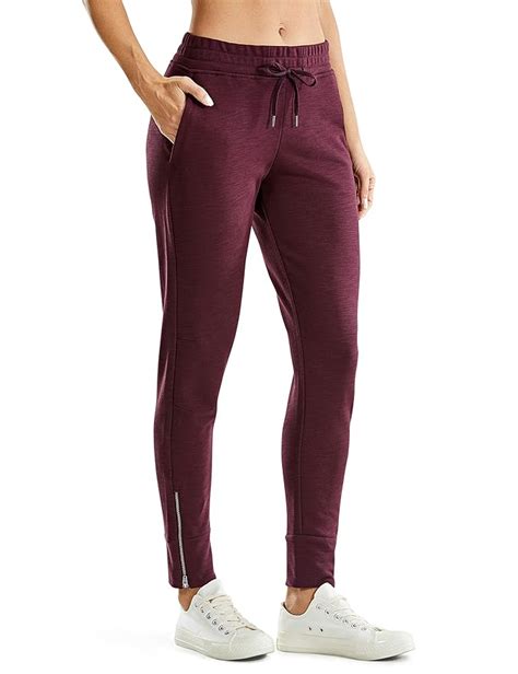 Crz Yoga Women S Jogger Sweatpants Ankle Zipper Cotton Lounge Pants Drawstring Workout Athletic