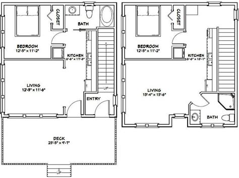 24x24 Duplex 2 Bedroom 2 Bath 1086 Sq Ft Pdf Floor Etsy In 2020