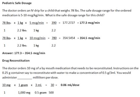 Dosage Drug Calculations Nursing Review Comprehensive