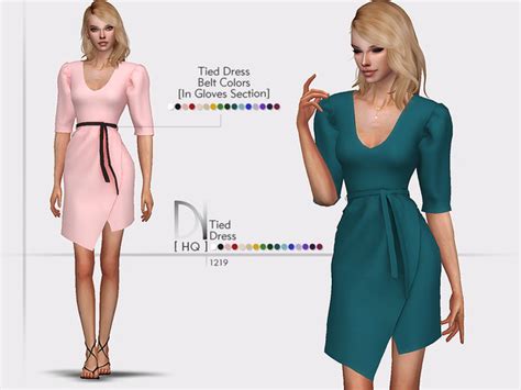 Tied Dress By Darknightt At Tsr Sims 4 Updates