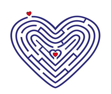 Labyrinth In Form Of Heart Stock Vector Illustration Of Horizontal
