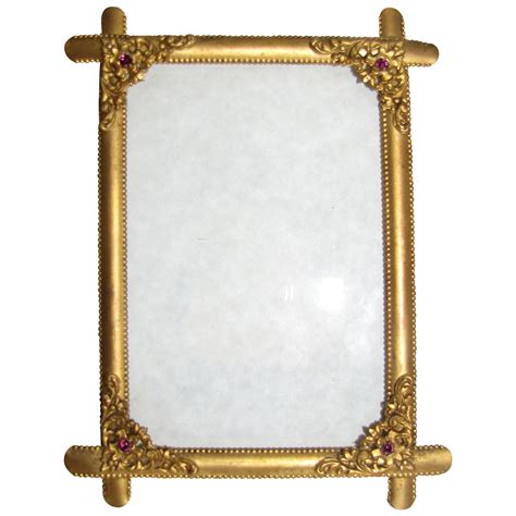 Lovely Antique Brass Table Top Photograph Frame Beaded From Tomjudy On
