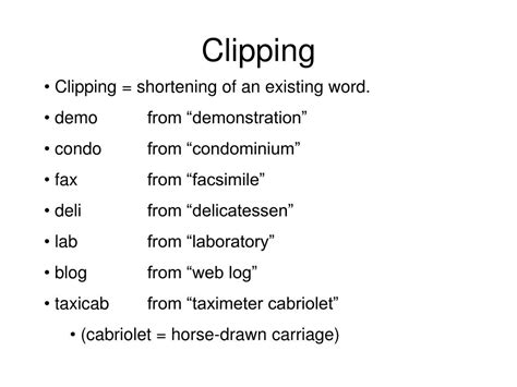 What Are The Examples Of Clipping Words