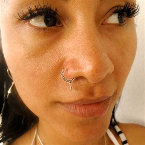 Silver Nose Ring Silver Nose Hoop Indian Nose Ring Etsy