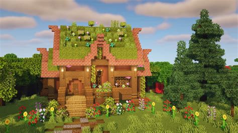 Minecraft 🌿 How To Build A Fairycore Fantasy Starter House 🍄🧚🏼