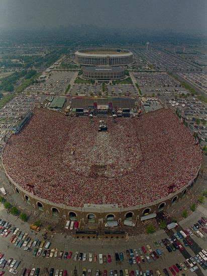 An Overhead Aerial View Of The Crowd At Jfk Stadium Photographic