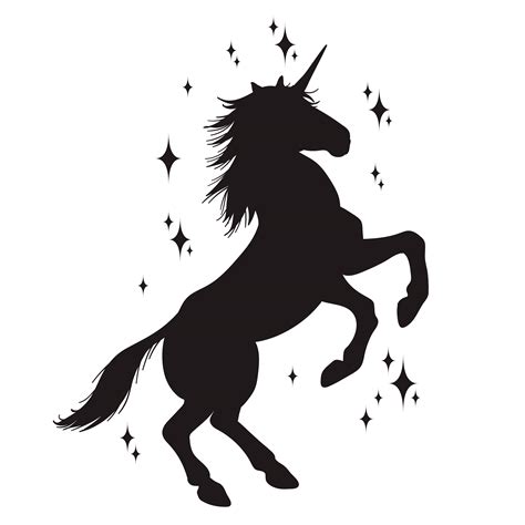 Magic unicorn silhouette, Stylish icons,vintage, background, horses