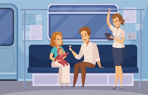 Subway Underground Metro Passengers Cartoon Vector Free Download