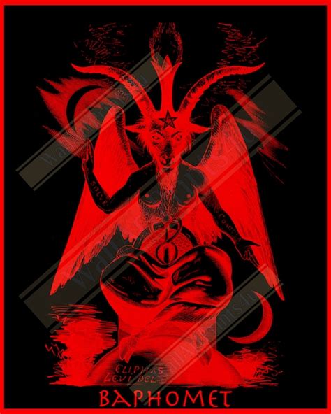 Baphomet Poster Red Devil Halloween Wall Art Satanic Giant Etsy