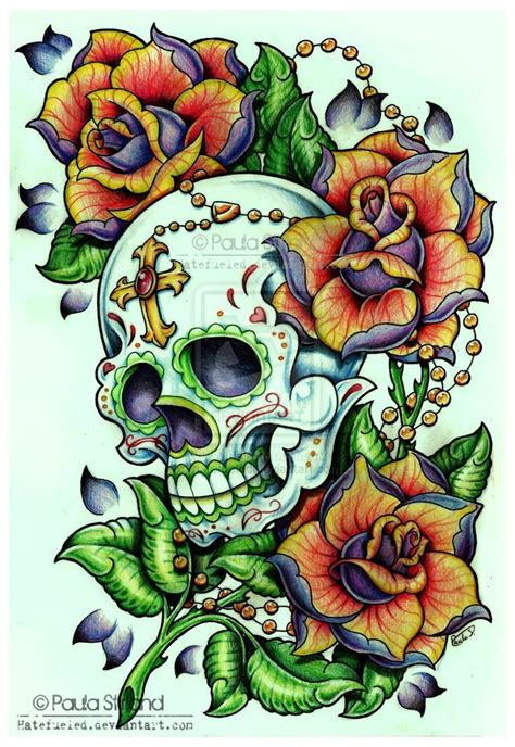 33 Best Candy Skull Tattoo Flash Art Images On Pinterest