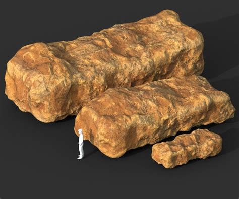 Artstation Low Poly Cave Modular Yellow Rock Casual Pack Game Assets