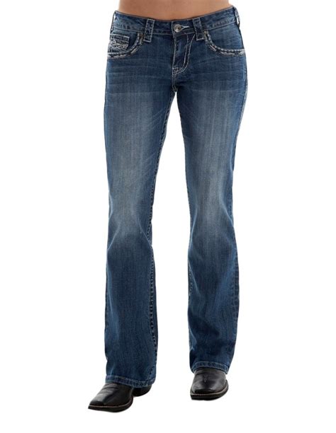 Cowgirl Tuff Western Jeans Womens Dfmi Steel 36 Reg Medium Wash Jdoste