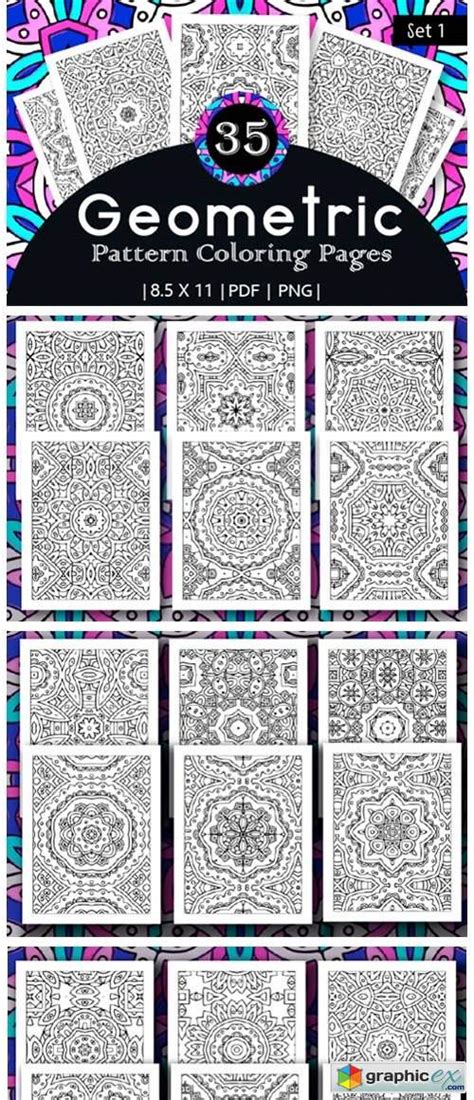 35 Geometric Pattern Coloring Pages Free Download Vector Stock Image
