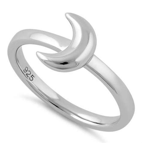 Moon Sterling 925 Silver Ring Captive Collars