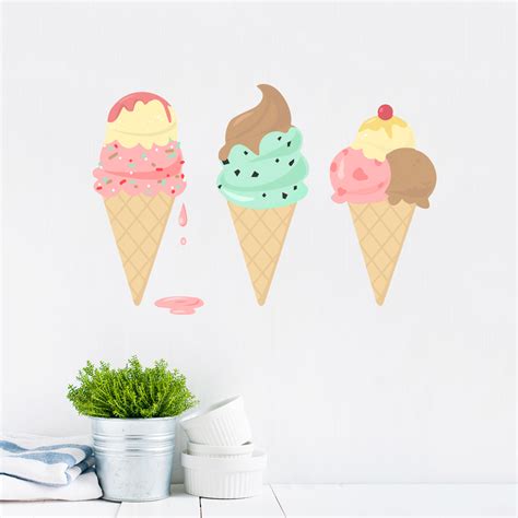 Vinyl Ice Cream Wall Decal Ice Cream Cone Wall Sticker