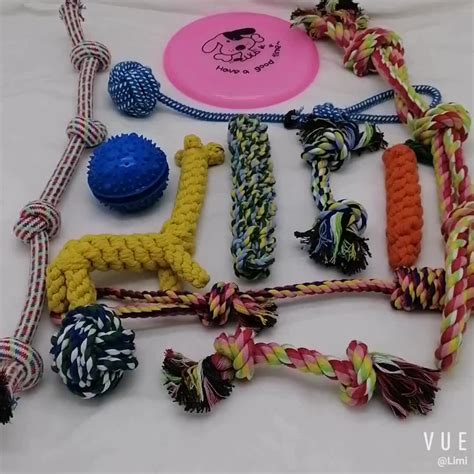 Durable Cotton Rope Dog Toys 10 Pack T Set Free Assortment Pet Chew