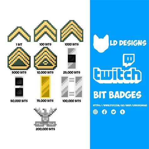 Twitch Bit Badges Twitch Sub Badges 8 Bit Pixel Army Etsy Australia