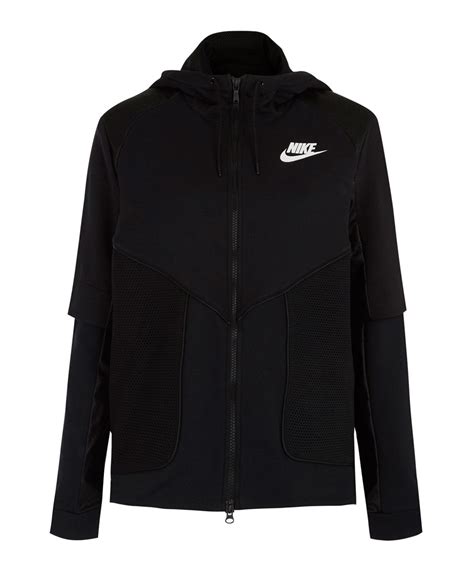Lyst Nike Black Perforated Full Zip Hoodie Jacket In Black