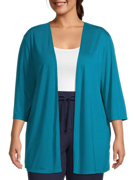 Just My Size Womens Plus Size Lightweight Open Front Cardigan