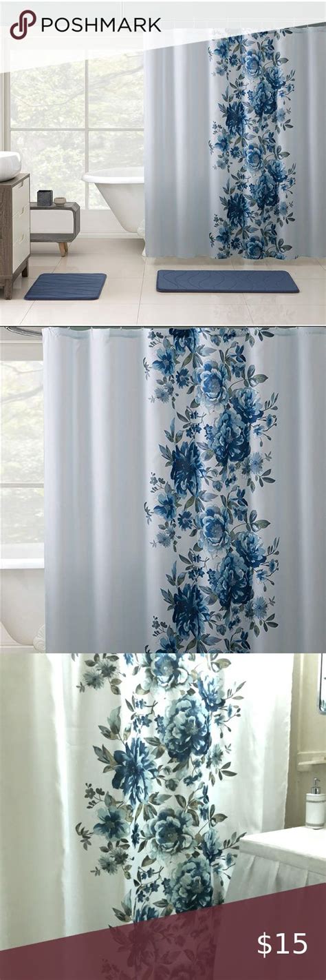 Blue Floral Shower Curtains