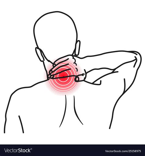 Neck Pain Icon Man Suffering With Health Problem Vector Image