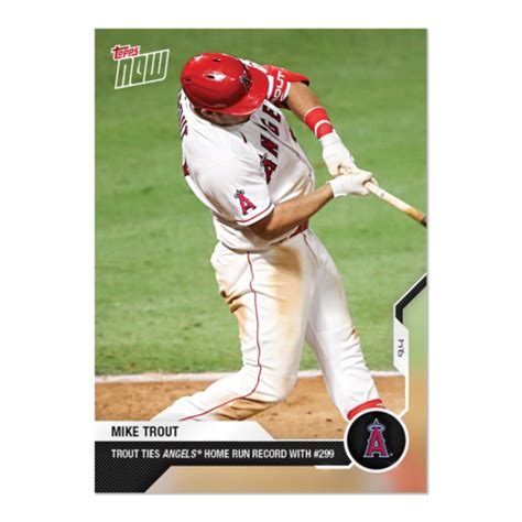 2020 Mlb Topps Now Mike Trout Card 210 Ties La Angels All Time Hr Record Ebay