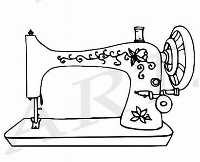 Sewing Machine Clipart Drawing Clip Machines Stitching