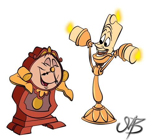 Lumiere And Cogsworth Beauty And The Beast Drawing Beauty And The