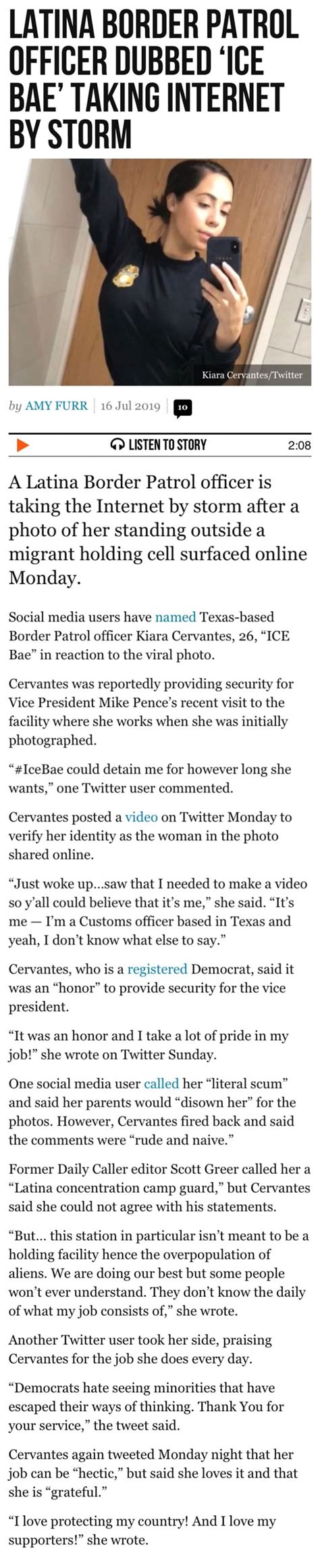 Latina Border Patrol Officer Dubbed “ice Bae Taking Internet By Storm O Listen T0 Story 208