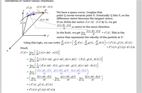 Concepts Behind Vector Valued Function Derivatives And An Example