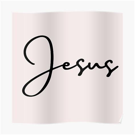 Vintage Jesus Cursive Typography Poster By Garniturex Redbubble