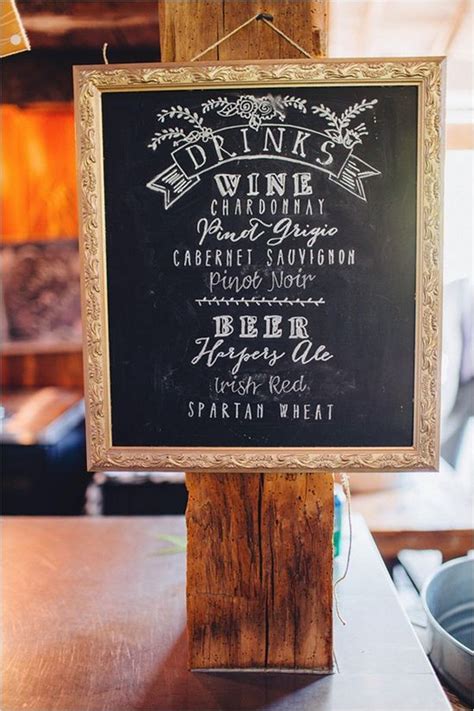 Vintage Chalkboard Wedding Drink Station Sign Emmalovesweddings