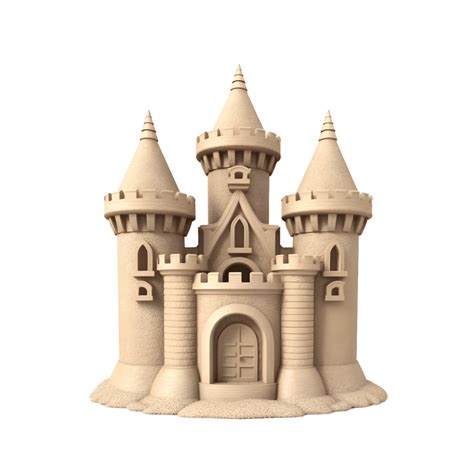 Sand Castles Isolated On Transparent Background 3d Rendering