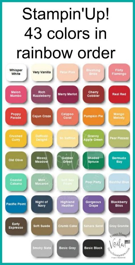 Stampinup Color Sampler Frenchie Stamps Stampin Up Color Color
