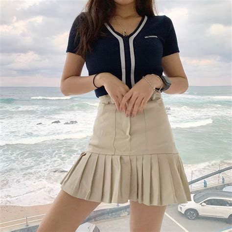 1252us 40 Offrapcopter Khaki Pleated Skirts Y2k Skirts High Waist