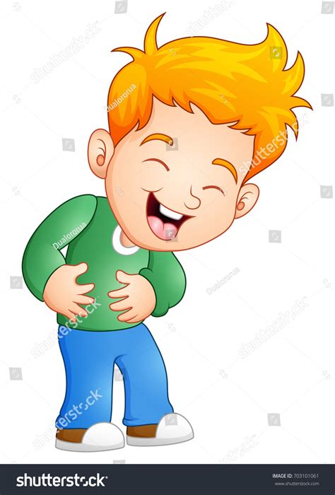 Vector Illustration Little Boy Laughing Out Stock Vector Royalty Free