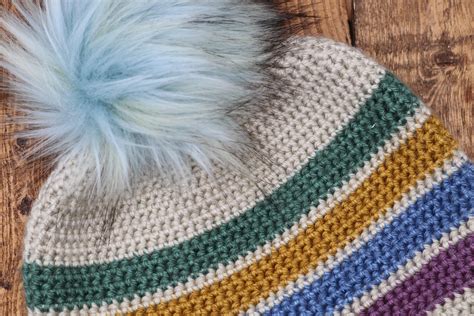 Rainbow Thermal Beanie Crochet Pattern Rich Textures Crochet
