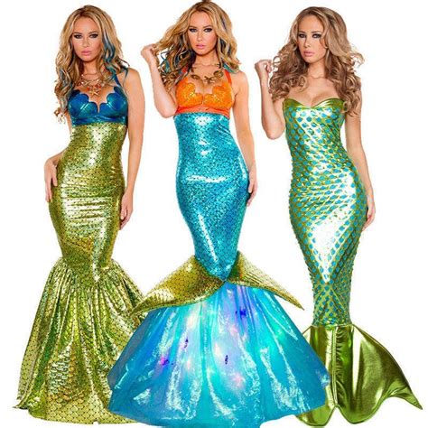 New Women Mermaid Costume Halloween Party Cosplay Mermaid Dress