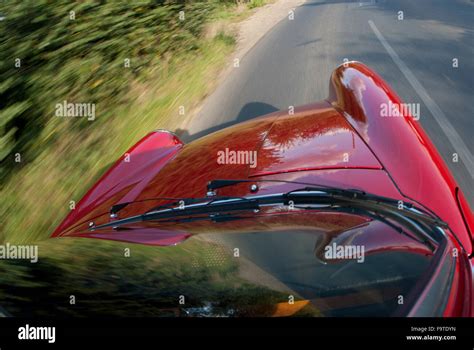 Looking Down The Bonnet Of A 1966 Porsche 911 Classic German Air Cooled