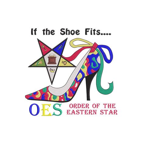 Pha Oes Shoe Eastern Star Embroidery Design 3x3 4x4 6x6 8x8 10x10