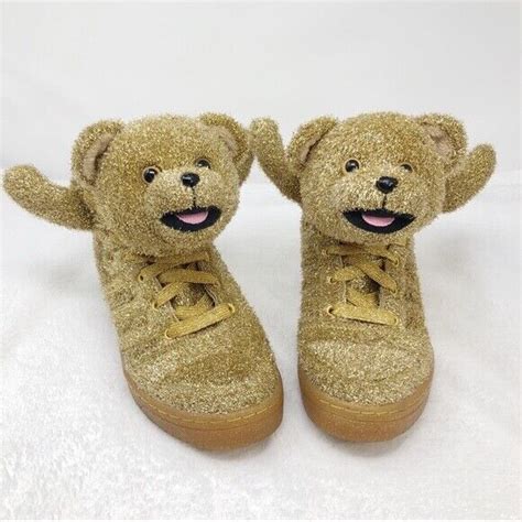 Adidas Jeremy Scott Gold Teddy Bear Shoes Size Men 6 Women 8 Ebay