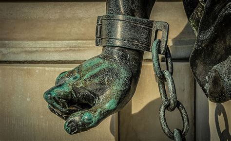 Hand Handcuffs Tied Up Chain Caught Stature Bondage Punishment