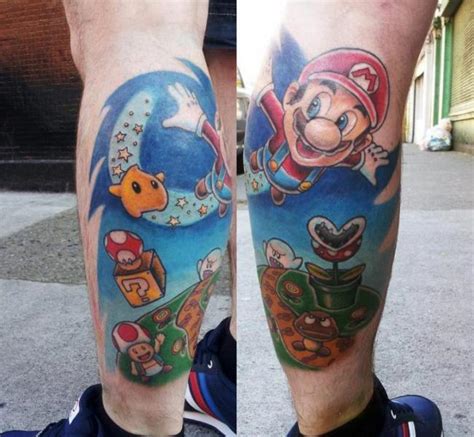 Tatuaje Fantasy Ternero Super Mario Por Spilled Ink Tattoo