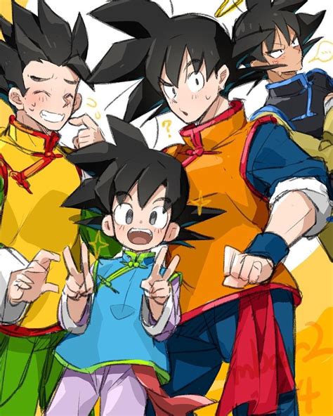Gohan Goten Goku Y Bardock Anime Dragon Ball Dragon Ball Goku