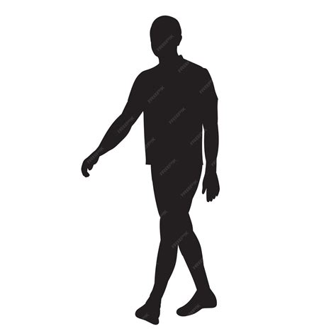 Premium Vector Vector Isolated Black Silhouette Of A Walking Man